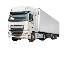 Heavy truck on a highway carrying bulk cargo